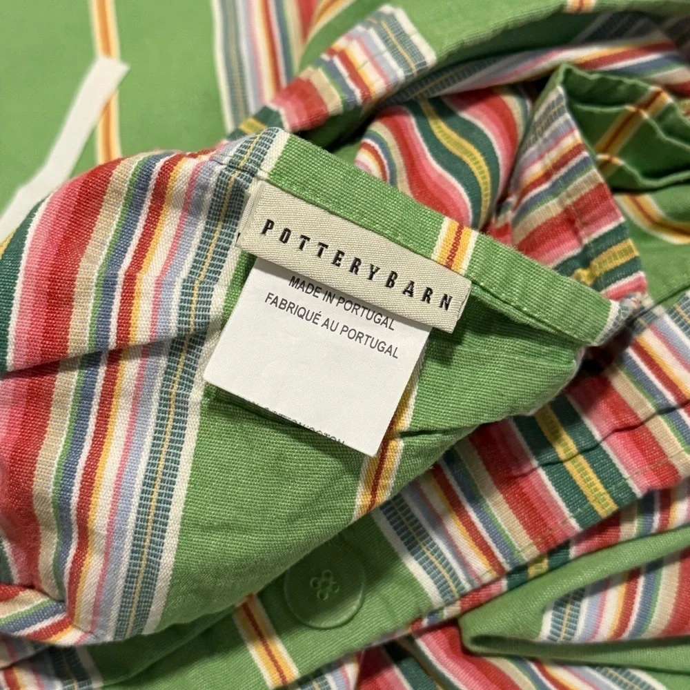 Pottery Barn Newport Stripe Full Queen Duvet Cover & Pair Matching Shams